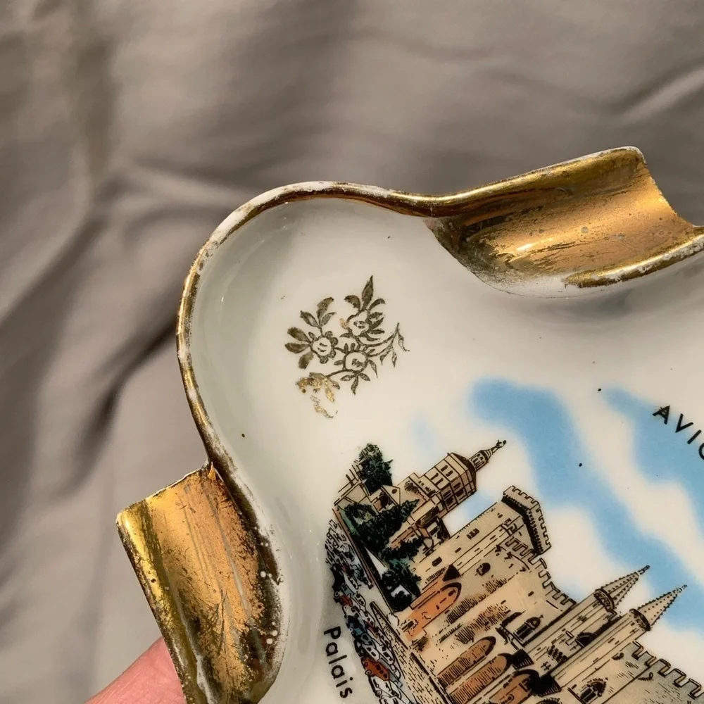 Ashtray: Porcelaines Dart Monaco Monte Carlo - Avignon Palais des Papes